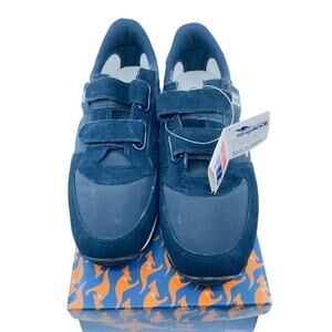 NEW KangaROOS 80' Tennis Shoes Suede Double Strap Hook & Loop Dark Blue Kids 6.5
